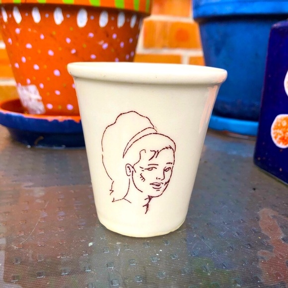 Vintage Girl Ceramic Cup
